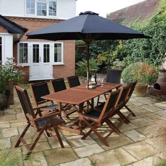 12 Best Waterproof Garden Furniture You Can Leave Outdoors 13 rowlinson bali 8 seater extending dining set
