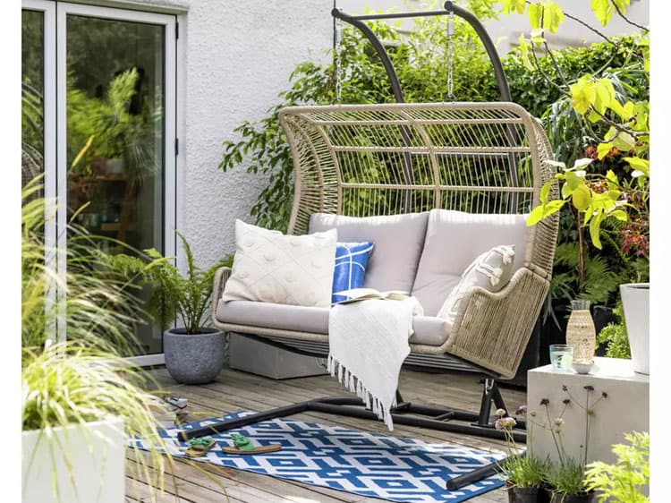 malta double steel hanging chair