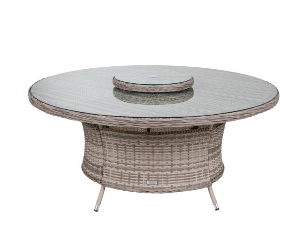 large round dining table in grey