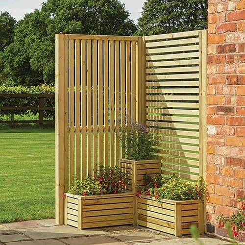 slatted wooden screen