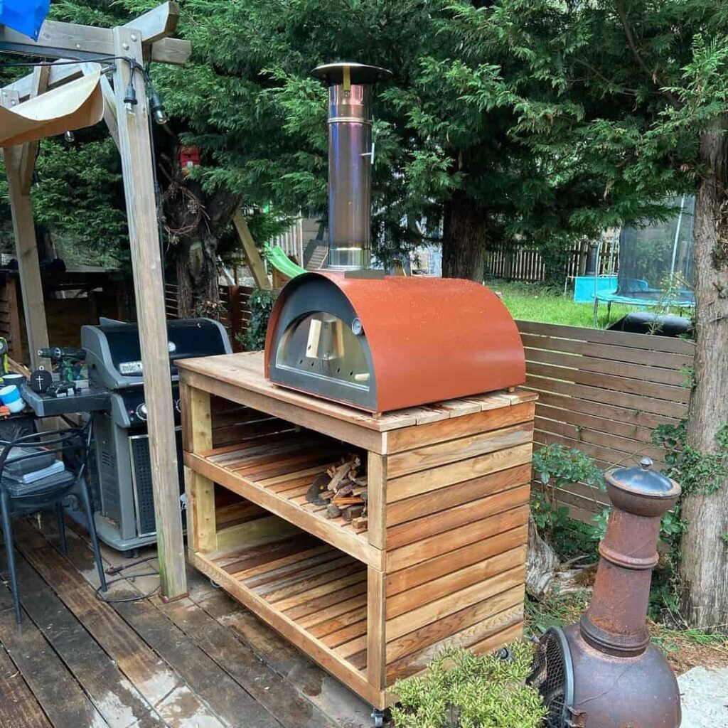 DIY pizza oven stand