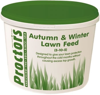 5kg tub of new proctors autumn and winter lawn grass feed