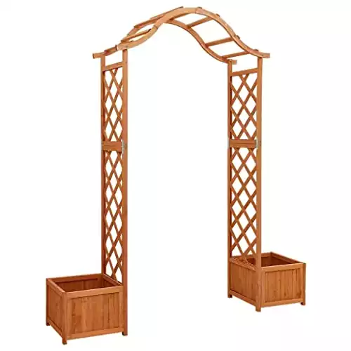 vidaXL Solid Firwood Garden Pergola with Planter