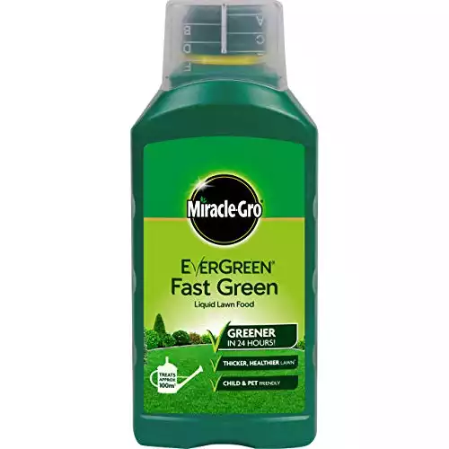 Miracle-Gro Evergreen Fast Green Liquid Concentrate Lawn Food - 100 sq m Coverage, Fast-Acting, Green