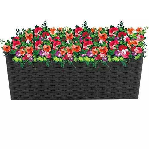 Stallion 10cm x 27cm x 13cm Brown Rectangle Rattan Planter Case Box