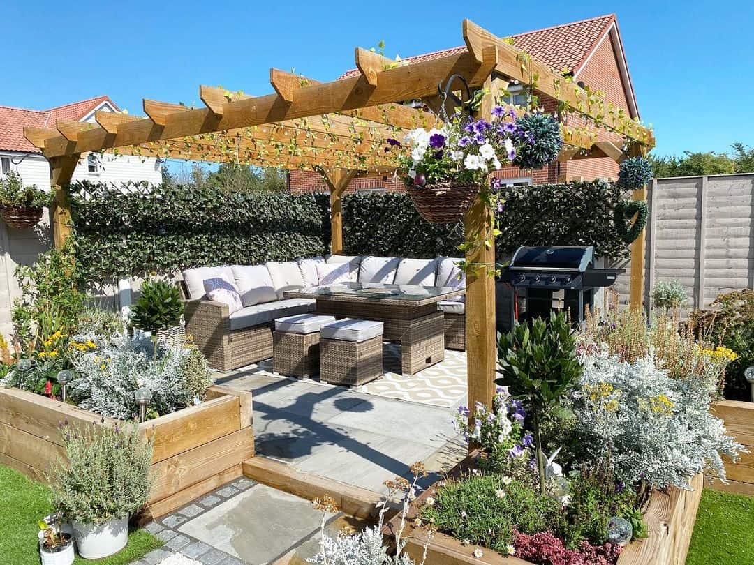 26 Privacy Fence Ideas to Keep Unwanted Eyes Away From Your Space 24 Pergola next to a fence