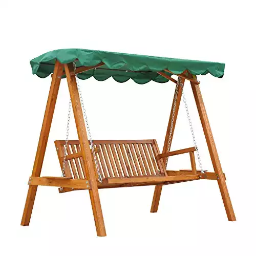 Outsunny 3 Seater Wooden Garden Swing