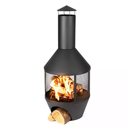 LIVIVO Chiminea Patio Heater for Wide Heat Output and Viewing Angle