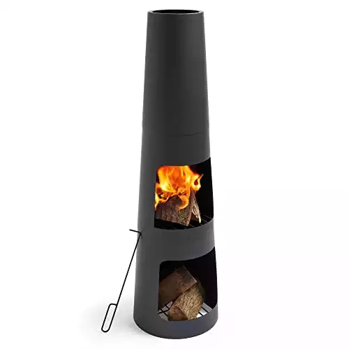 VonHaus Chiminea – Log Wood Burner/Heater for Outdoor/Patio