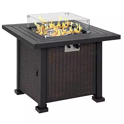 Outsunny Square Gas Fire Pit Table