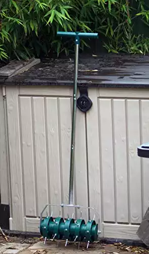 Greenkey Rolling Lawn Aerator & Grass Spiker