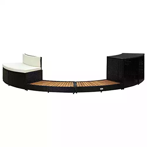 vidaXL Solid Acacia Wood Spa Surround
