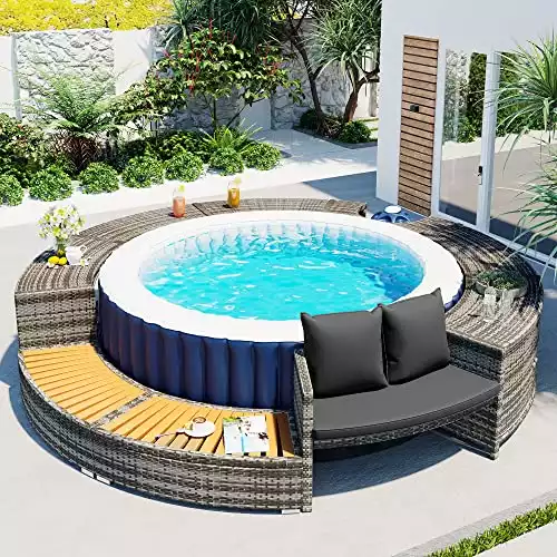 Merax Rattan Hot Tub Surround