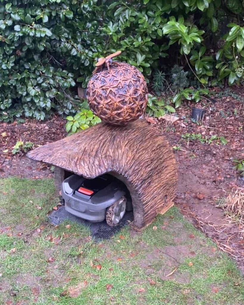Bespoke Robot Lawnmower Garage
